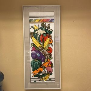 Veggie Kitchen Handmade Framed Needlework